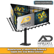 Trihedron Unipole Outdoor Billboard Advertising Structure 