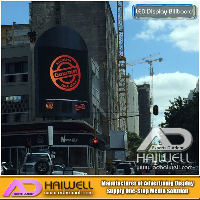 Roof Top Steel Structure Frame Curve Outdoor Led Screen Hoarding Advertising Signs