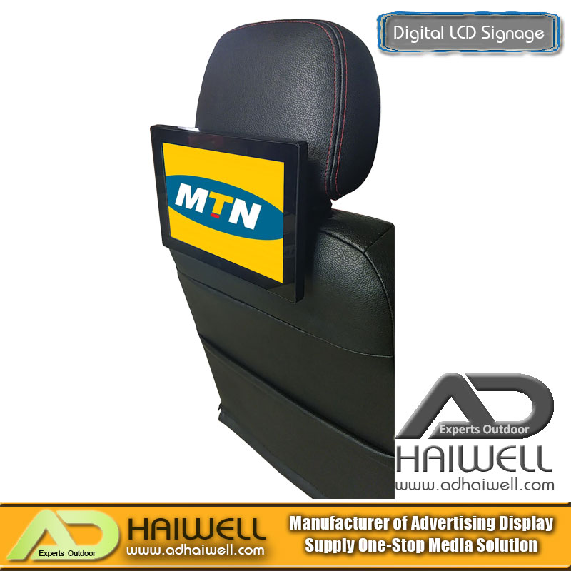Taxi Media Car Seat Android LCD Advertising Screen