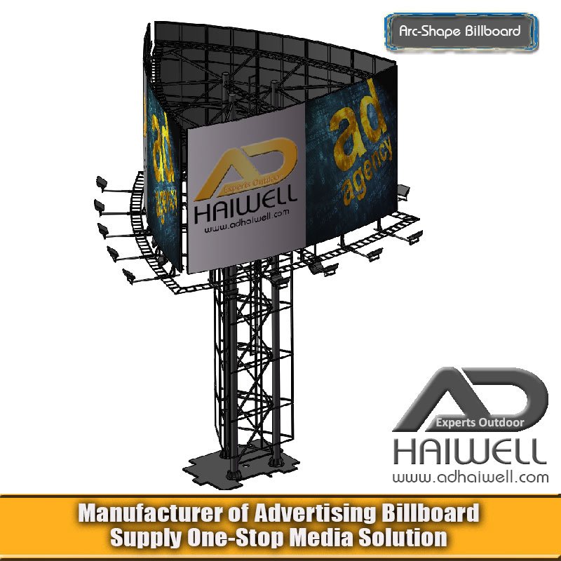 Double Sided Column Metal Outdoor Advertising Billboard Structure ...